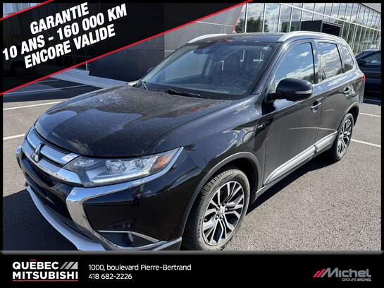 Mitsubishi Outlander GT AWC, V6, Cuir, Système de son premium, Capacité remorquage 3500lbs 2017 Noir